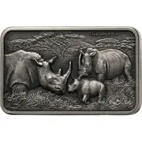 1000 Francs CFA Rhino family