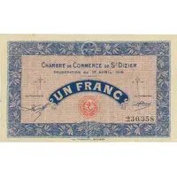 1 Franc - Chambre de Commerce de St Dizier [52]