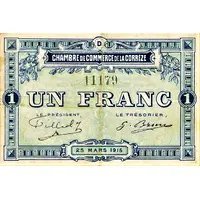 1 Franc - Chambre de Commerce de la Corrèze 19