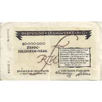 10 000 000 Mark Rheinische Stahlwerke