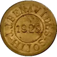 Wage Token - Café Patio San Felipe. Hijos J.J. Benavides