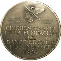Medal - 50th Anniversary of Bank of Chile