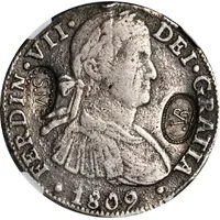 8 Reales - Ferdinand VII Santa Marta, Countermarked