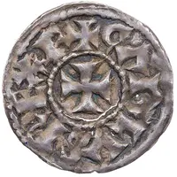 Denier - Charles II Melle mint, monogram