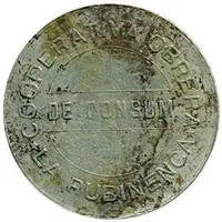 5 Pesetas - Cooperativa Obrera de Consum La Rubinenca