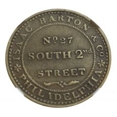 Hard Times Token - Isaac Barton and Co. Dry Goods Philadelphia, PA