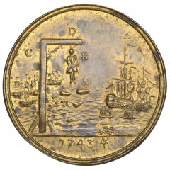 Medal - George II French and Spanish Fleets Defeated off Toulon