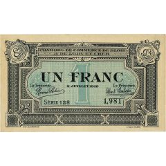 1 Franc - Chambre de Commerce de Blois et Loir-et-Cher 41