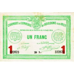 1 Franc - Chambre de Commerce de Boulogne-sur-Mer 62