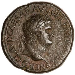 Sestertius - Nero PACE P R TERRA MARIQ PARTA IANVM CLVSIT S C