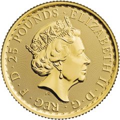 25 Pounds - Elizabeth II 5th portrait, 1/4 oz Fine Gold