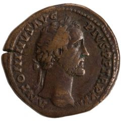 Sestertius - Antoninus Pius TEMPLVM DIV AVG REST COS IIII S C