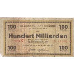 100 000 000 000 Mark Gewerkschaft Orange