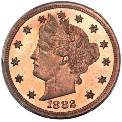 5 Cents `1882 Liberty Nickel without cents` Pattern