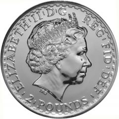 2 Pounds - Elizabeth II 4th portrait, 1 oz Fine Silver