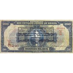 200 Mil Réis Caixa de Estabilização, overprint on 200 Mil Réis P# 81