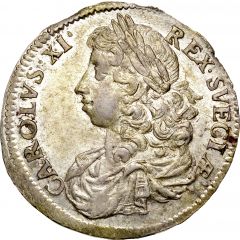 2 Mark - Charles XI Arab number, bigger bust