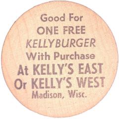 Token - One Free Kellyburger, Madison WI