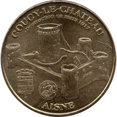 Monnaie de Paris Tourist Token - Coucy-le-Château Destruction en mars 1917