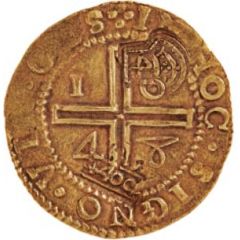 4400 Réis - Pedro Prince Counterstamp `Crowned 4400` over 4 Cruzados or Moeda