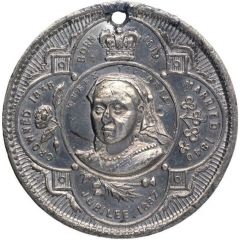 Medal - Victoria Golden Jubilee, Smith & Wright, white metal