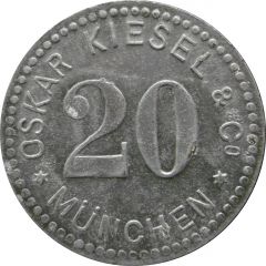 20 Pfennig - München Oskar Kiesel and Cº