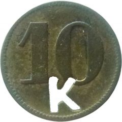 10 Pfennig Werth-Marke, with cutout `K`