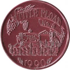 Mardi Gras Token - Bacchus Title Float, pink, New Orleans, Louisiana