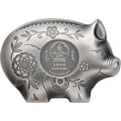 1000 Tögrög Jolly Silver Pig