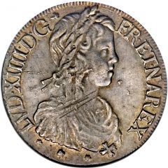 Ecu of Navarre with long wick - Louis XIV