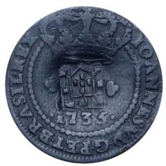 20 Reis - João Prince Regent Countermark `SHIELD` over `X Reis, João V`