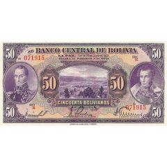 50 Bolivianos Orange reverse