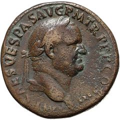 Sestertius - Vespasian MARS VICTOR S C, Mars and Victory