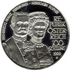 100 Schilling Habsburg Tragedies: Franz Ferdinand + Sophie