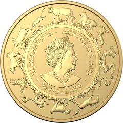 50 Dollars - Elizabeth II 6th Portrait - Year of the Ox - Gold Bullion