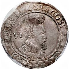 6 Pence - James I 2nd issue, 3rd bust