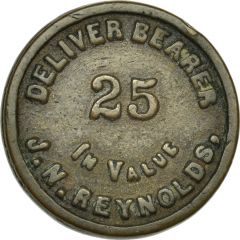25 Cents J.N. Reynolds, Cockburn Harbour