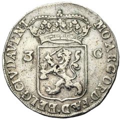 3 Gulden United Provinces arms, plain edge