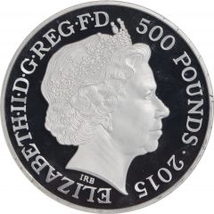 500 Pounds - Elizabeth II Winston Churchill, Silver Proof