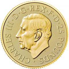 25 Pounds - Charles III Britannia & Liberty, 1/4 oz Fine Gold