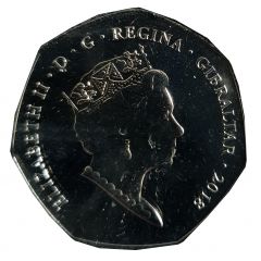 50 Pence - Elizabeth II Baboon - Coloured