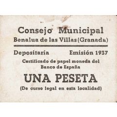 1 Peseta Benalúa de las Villas