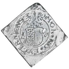Dicken Saint Leodegar facing right, large shield, klippe, 11/2 dicken weight