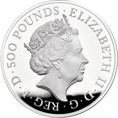 500 Pounds - Elizabeth II The Queen`s Beasts Completer, Silver Proof