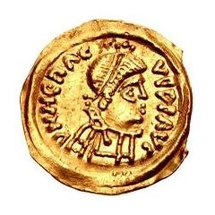 1 Tremissis In the name of Heraclius, Lined torso