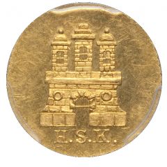 1 Schilling Gold pattern strike