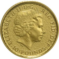 10 Pounds - Elizabeth II 4th portrait, 1/10 oz Fine Gold