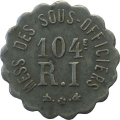 5 Centimes - 104e RI des Sous-Officiers