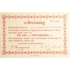 5 Kroner Sandnes Chairmanship