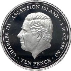 10 Pence - Charles III Helmeted Liberty
